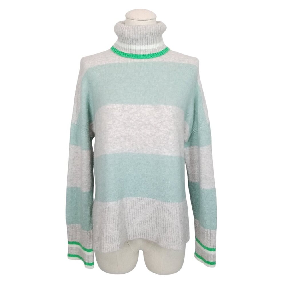 J. Crew Striped Merino Wool Alpaca Blend Turtleneck Sweater Sz Small